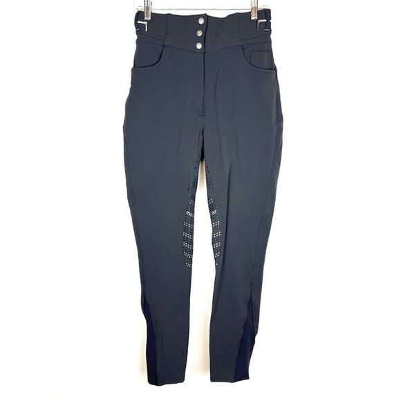 Montar Evelyn Zip In High Waist Equestrian Full Grip Riding Breeches Grey 12 - Picture 3 of 9